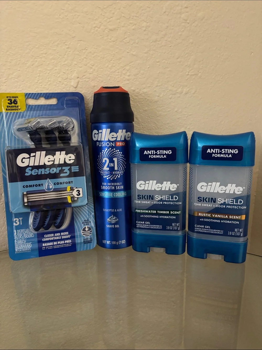 Men’s Grooming Set — Blue Shave Gel & SkinShield Deodorants